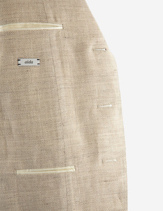 Aida Kavaj Linne Fiskbensmönster Beige