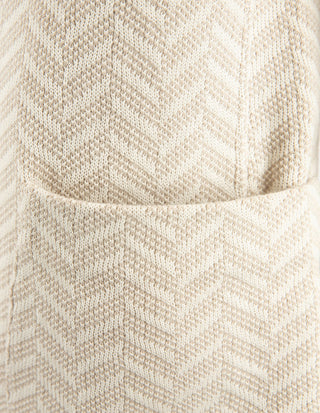 Jerseykavaj Bomull Fiskbensmönster Beige