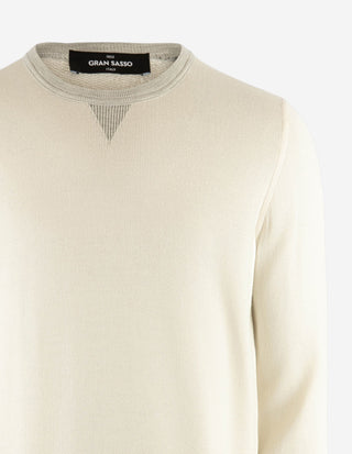 Rundhals Tröja Ull Siden College Beige