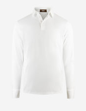 Långärmad Pikétröja Jersey Vit