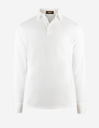 Långärmad Pikétröja Jersey Vit