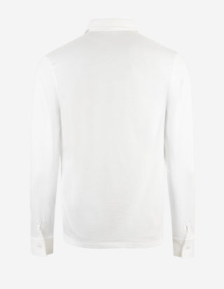 Långärmad Pikétröja Jersey Vit