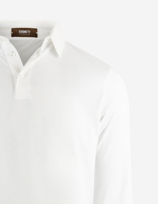 Långärmad Pikétröja Jersey Vit