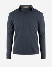 Långärmad Pikétröja Jersey Marinblå