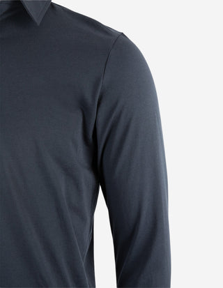 Långärmad Pikétröja Jersey Marinblå