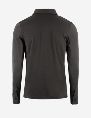 Långärmad Pikétröja Jersey Svart