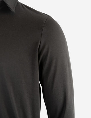Långärmad Pikétröja Jersey Svart