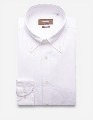 Slim Fit Skjorta Button Down Linne Vit