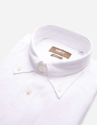Slim Fit Skjorta Button Down Linne Vit