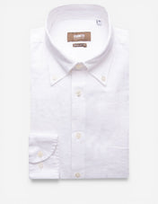 Regular Fit Skjorta Button Down Linne Vit