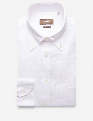 Regular Fit Skjorta Button Down Linne Vit