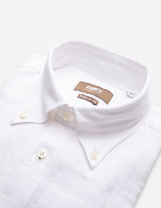 Regular Fit Skjorta Button Down Linne Vit