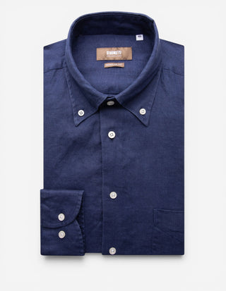 Regular Fit Skjorta Button Down Linne Navy