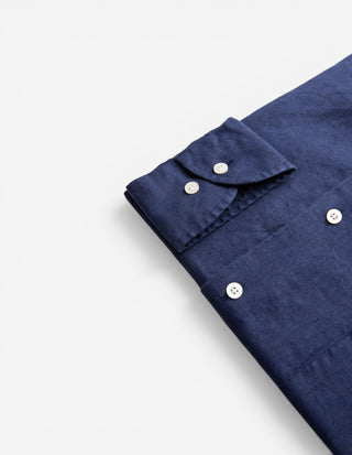 Regular Fit Skjorta Button Down Linne Navy