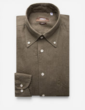 Regular Fit Skjorta Button Down Linne Olivgrön