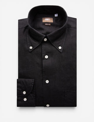 Regular Fit Skjorta Button Down Linne Svart