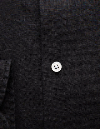 Regular Fit Skjorta Button Down Linne Svart