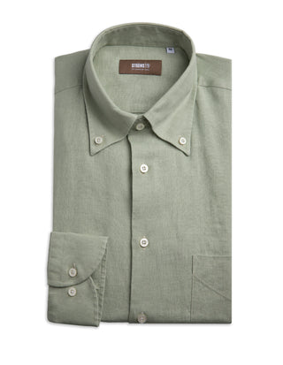 Regular Fit Skjorta Button Down Linne Ljusgrön