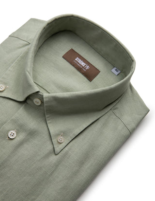 Regular Fit Skjorta Button Down Linne Ljusgrön