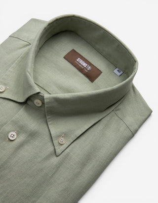 Regular Fit Skjorta Button Down Linne Ljusgrön
