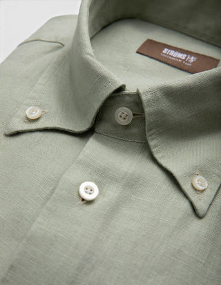 Regular Fit Skjorta Button Down Linne Ljusgrön