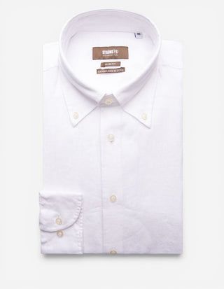 Slim Fit XLÄ Skjorta Button Down Linne Vit