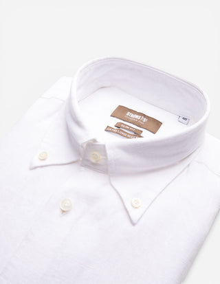 Slim Fit XLÄ Skjorta Button Down Linne Vit