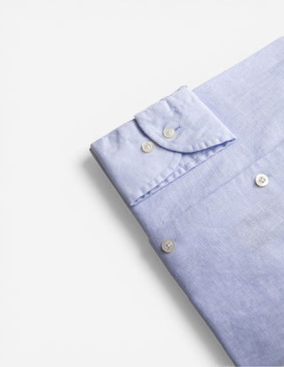 Slim Fit XLÄ Skjorta Button Down Linne Ljusblå