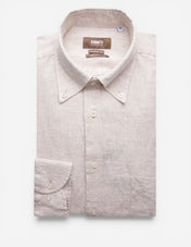 Regular Fit XLÄ Skjorta Button Down Linne Beige