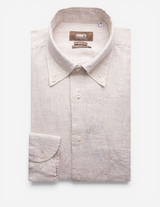 Regular Fit XLÄ Skjorta Button Down Linne Beige