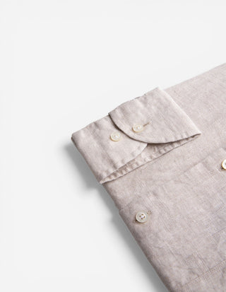 Regular Fit XLÄ Skjorta Button Down Linne Beige