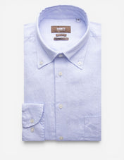 Regular Fit XLÄ Skjorta Button Down Linne Ljusblå