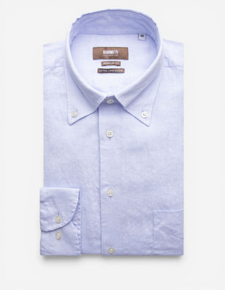 Regular Fit XLÄ Skjorta Button Down Linne Ljusblå