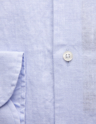 Regular Fit XLÄ Skjorta Button Down Linne Ljusblå