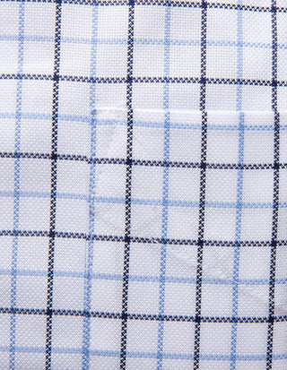 Regular Fit Skjorta Button Down Oxford Tattersall Vit/Blå Ruta