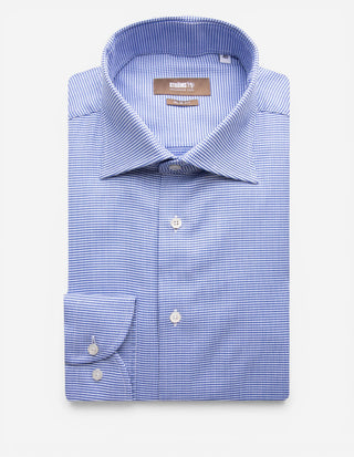 Slim Fit Skjorta Bomull Pepita Blå
