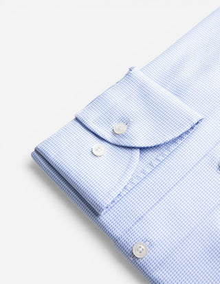 Slim Fit Skjorta Bomull Pepita Ljusblå