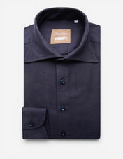 Sartorial Shirt Slub Cotton Navy