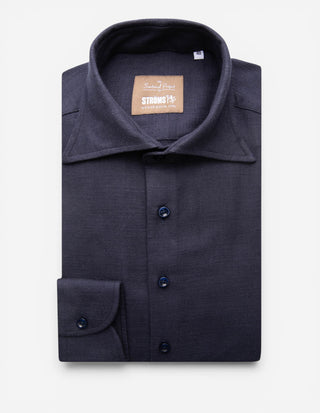 Sartorial Shirt Slub Cotton Navy