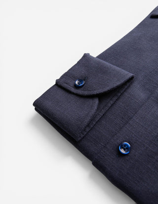 Sartorial Shirt Slub Cotton Navy