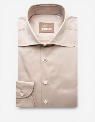 Sartorial Shirt Lättviktsbomull Mörkbeige