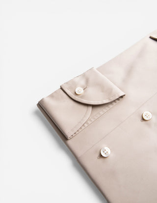 Sartorial Shirt Lättviktsbomull Mörkbeige