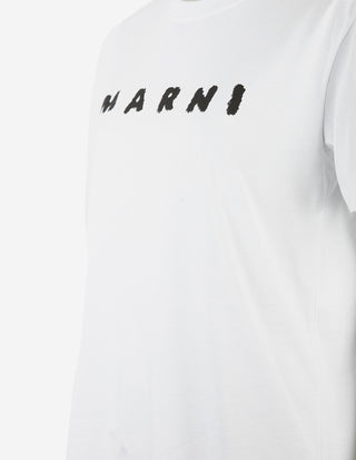 Jersey T-Shirt Scribbled Logo Vit