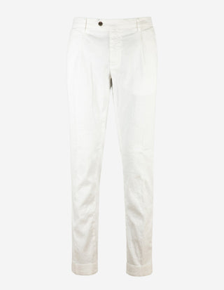 New York 1-Pleat Chinos Vit