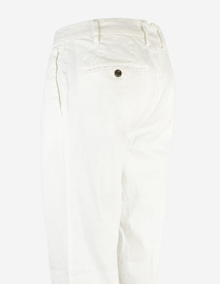 New York 1-Pleat Chinos Vit
