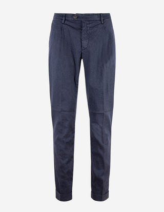 New York 1-Pleat Chinos Navy
