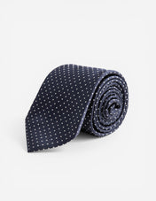 Slips Vävd Siden Navy Prickig One Size