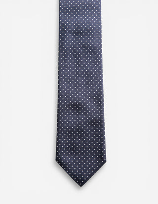 Slips Vävd Siden Navy Prickig One Size