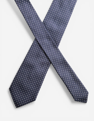 Slips Vävd Siden Navy Prickig One Size