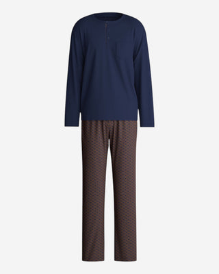 Pyjamas Pima Cotton Mörkblå/Vinröd